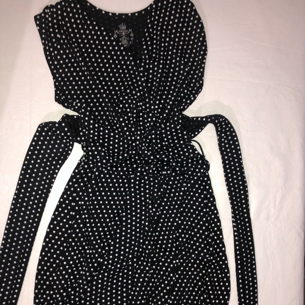Chesley Black/White Polka Dot Dress-B16